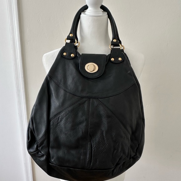 Foley + Corinna Black Leather Shoulder Bag - Picture 1 of 6